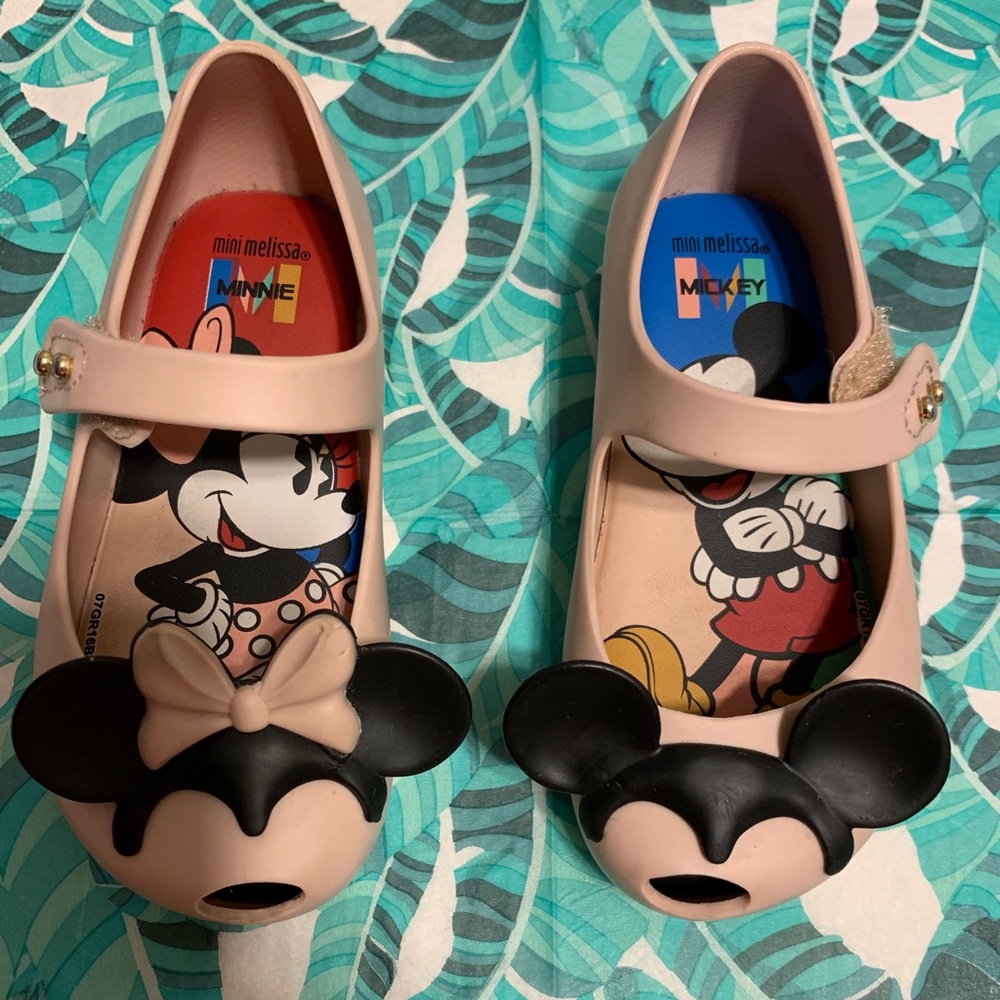 Mini Melissa Minnie and Mickey Size 7 Flats